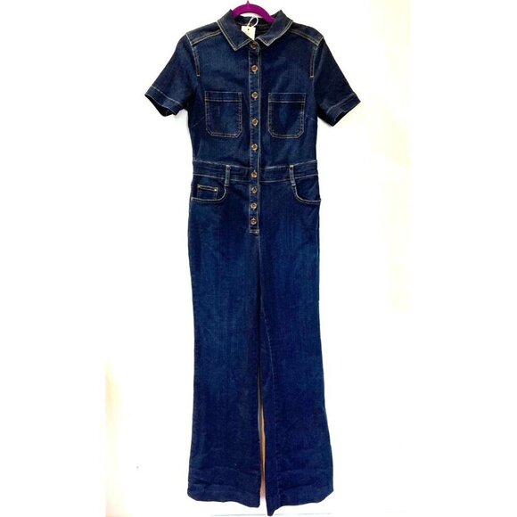 NWT Boden Bootcut Denim Jumpsuit Indigo Size 6R - Picture 1 of 7